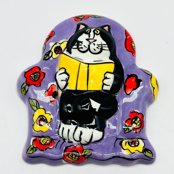 Catzilla Big On Cats Candace Reiter 4 Kitty Cat Magnets Vintage - Picture 6 of 16